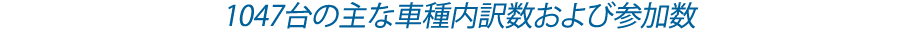 1047台の主な車種内訳数および参加数